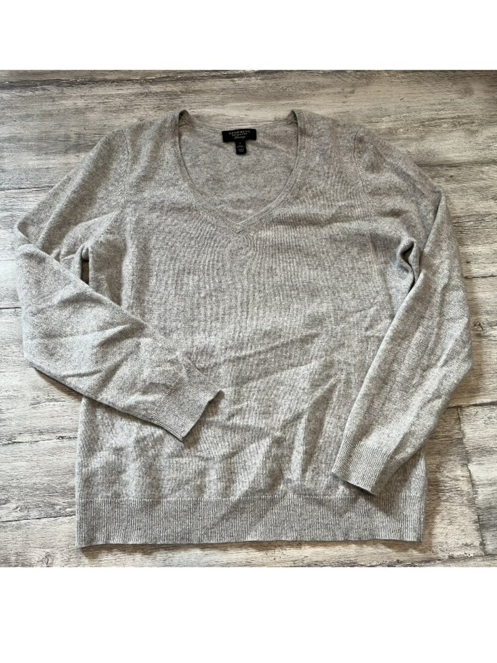 Charter Club Luxury 100% Cashmere V-Neck Sweater, Light Gray, Large